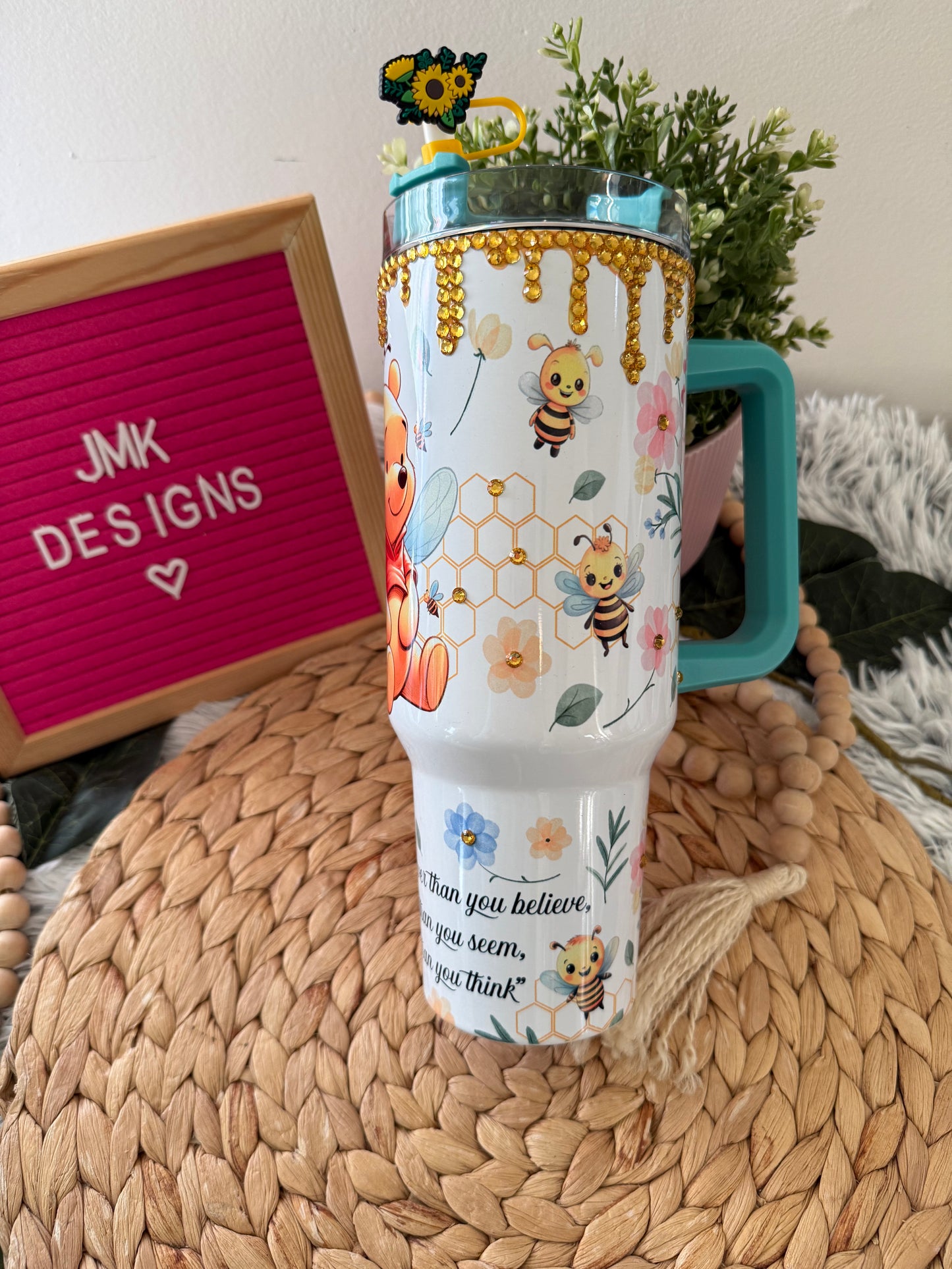 Bee Kind Honey Bear Tumbler – 40oz Bling Cup