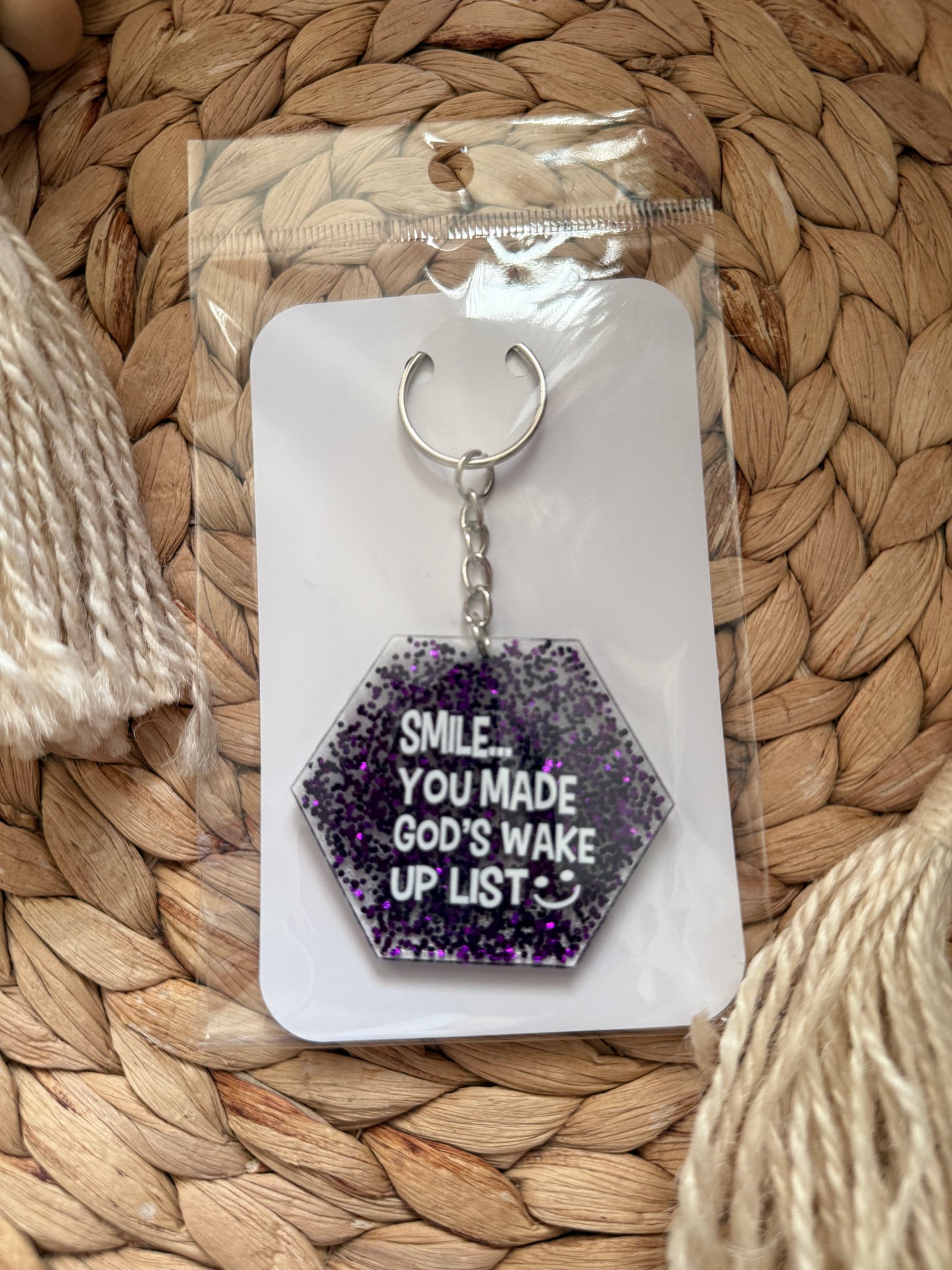 Handmade Acrylic Keychain with Tassel – Stylish & Durable Key Ring for Bags, Keys, & Gifts 🎁