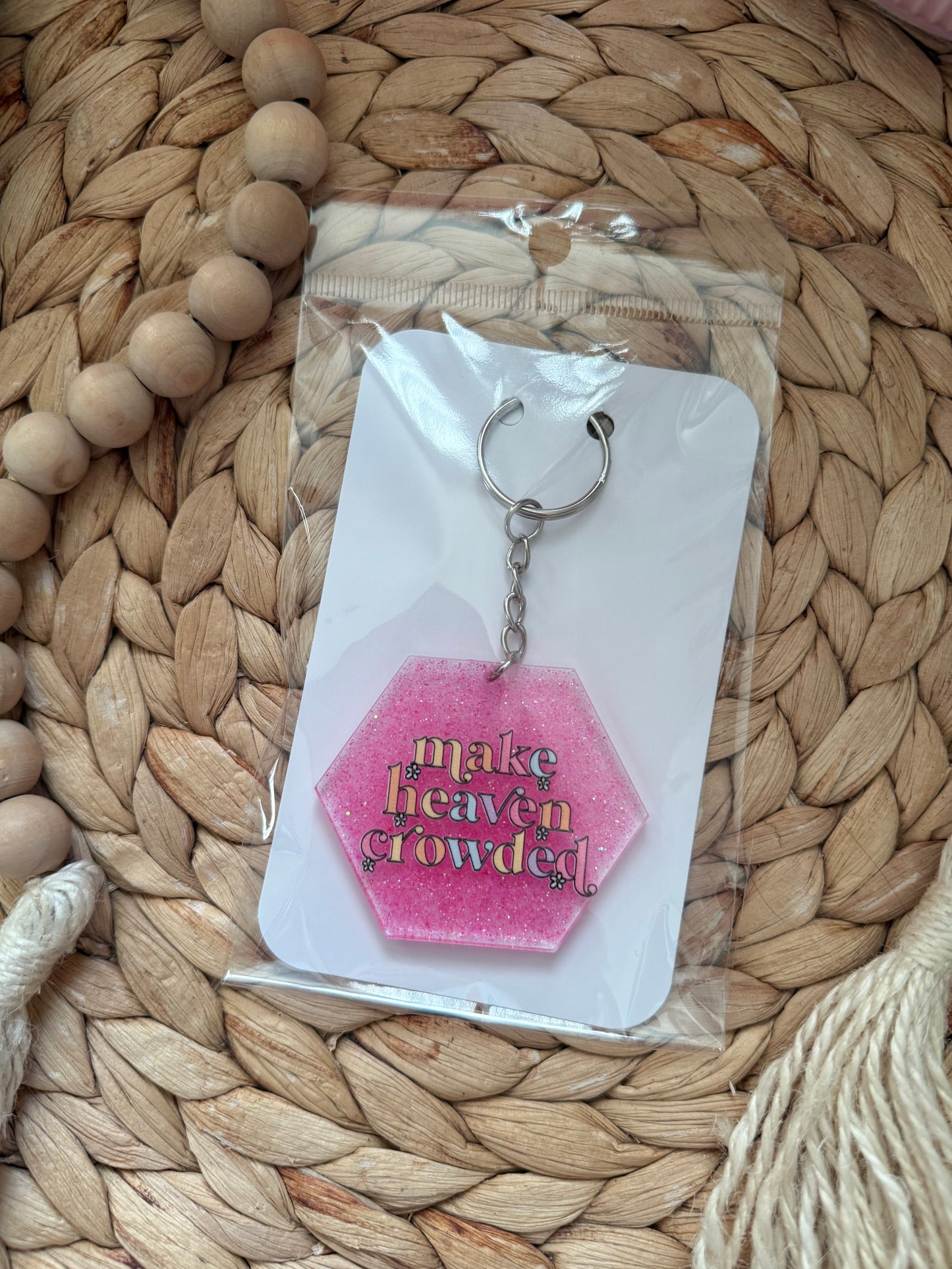 Handmade Acrylic Keychain with Tassel – Stylish & Durable Key Ring for Bags, Keys, & Gifts 🎁