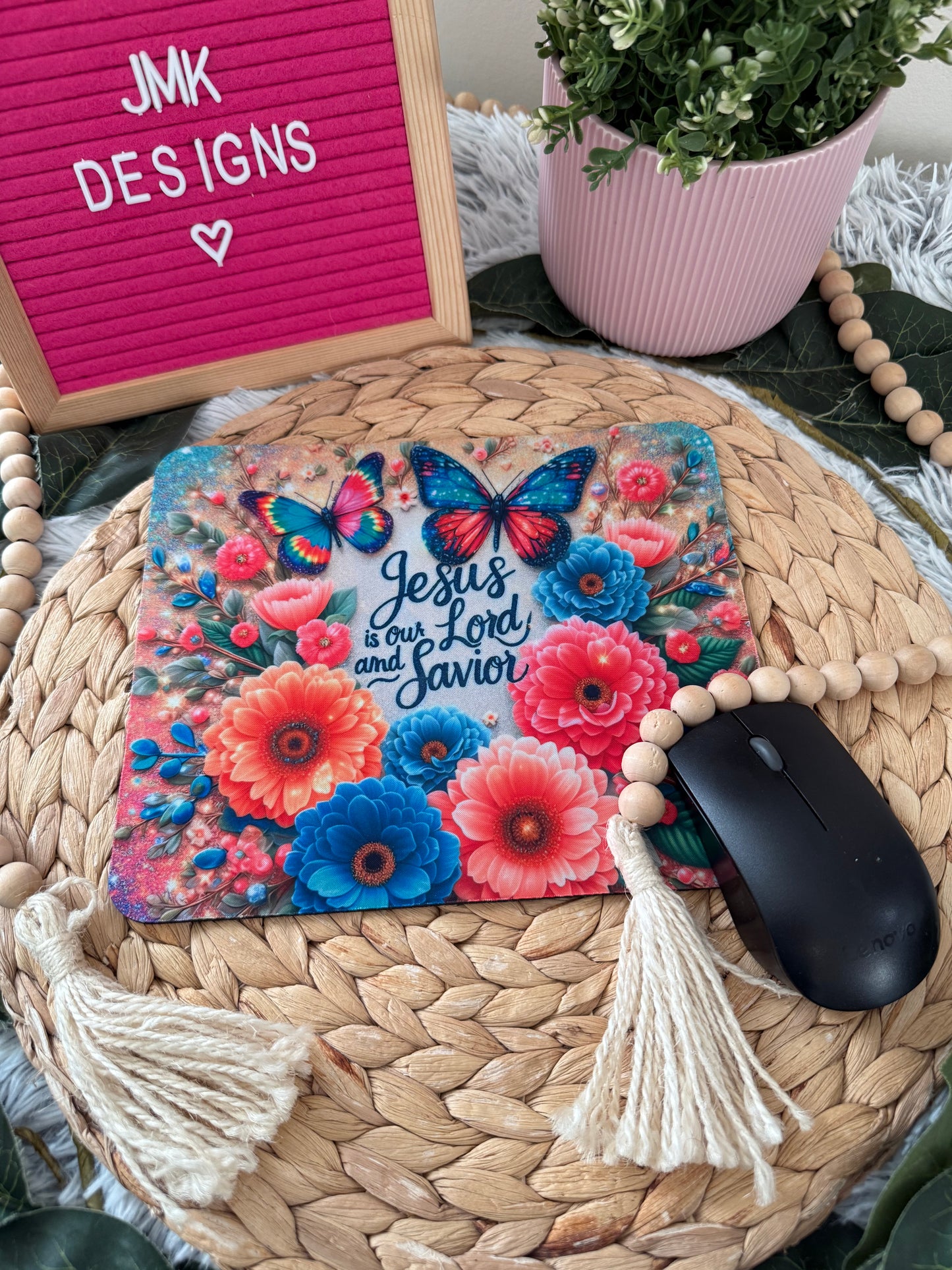 Jesus Is Our Lord and Savior Butterfly Mousepad ππ»