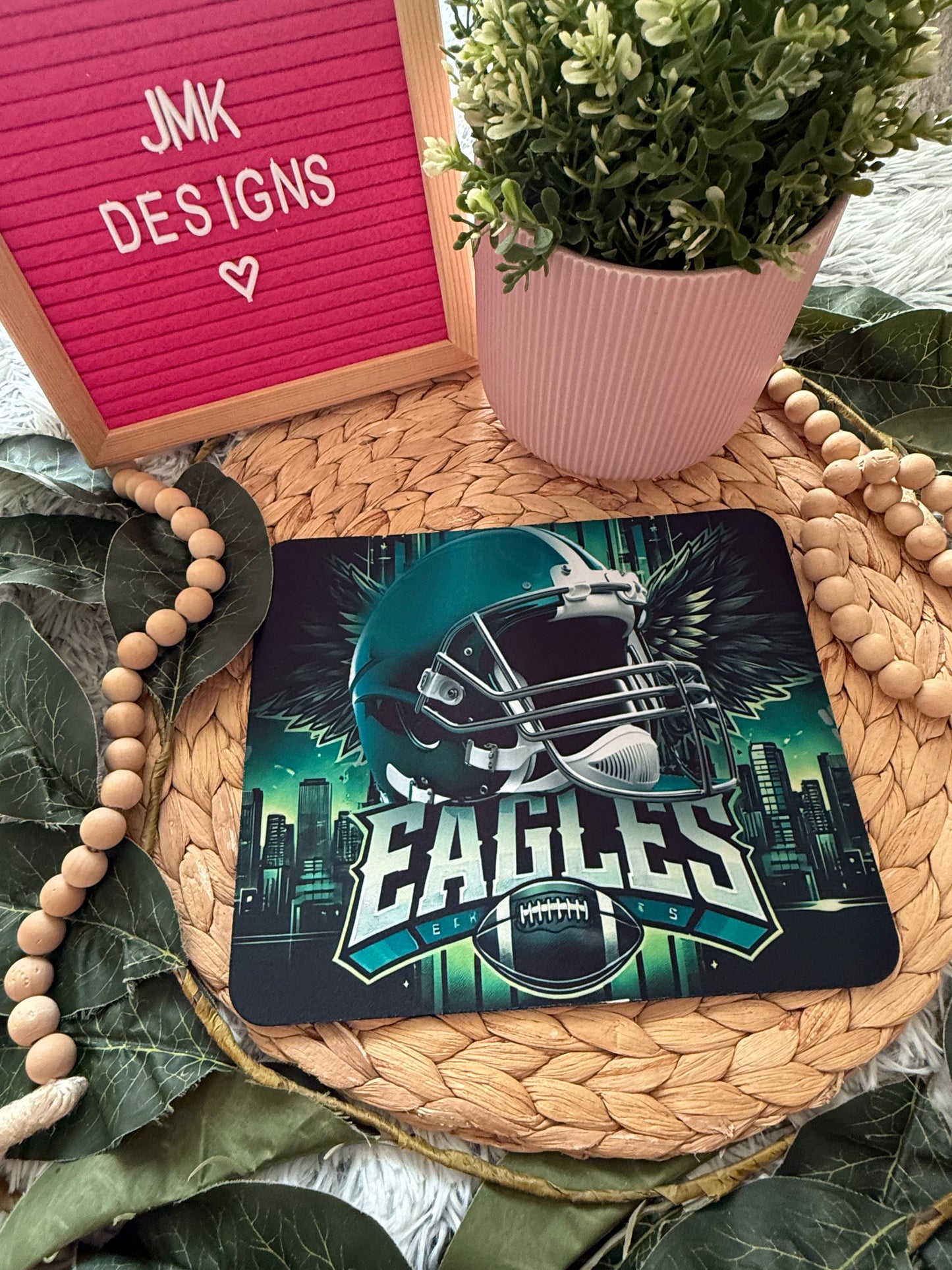 Green Football Helmet Mouse Pad – Sports-Inspired Desk Accessory 🖥️