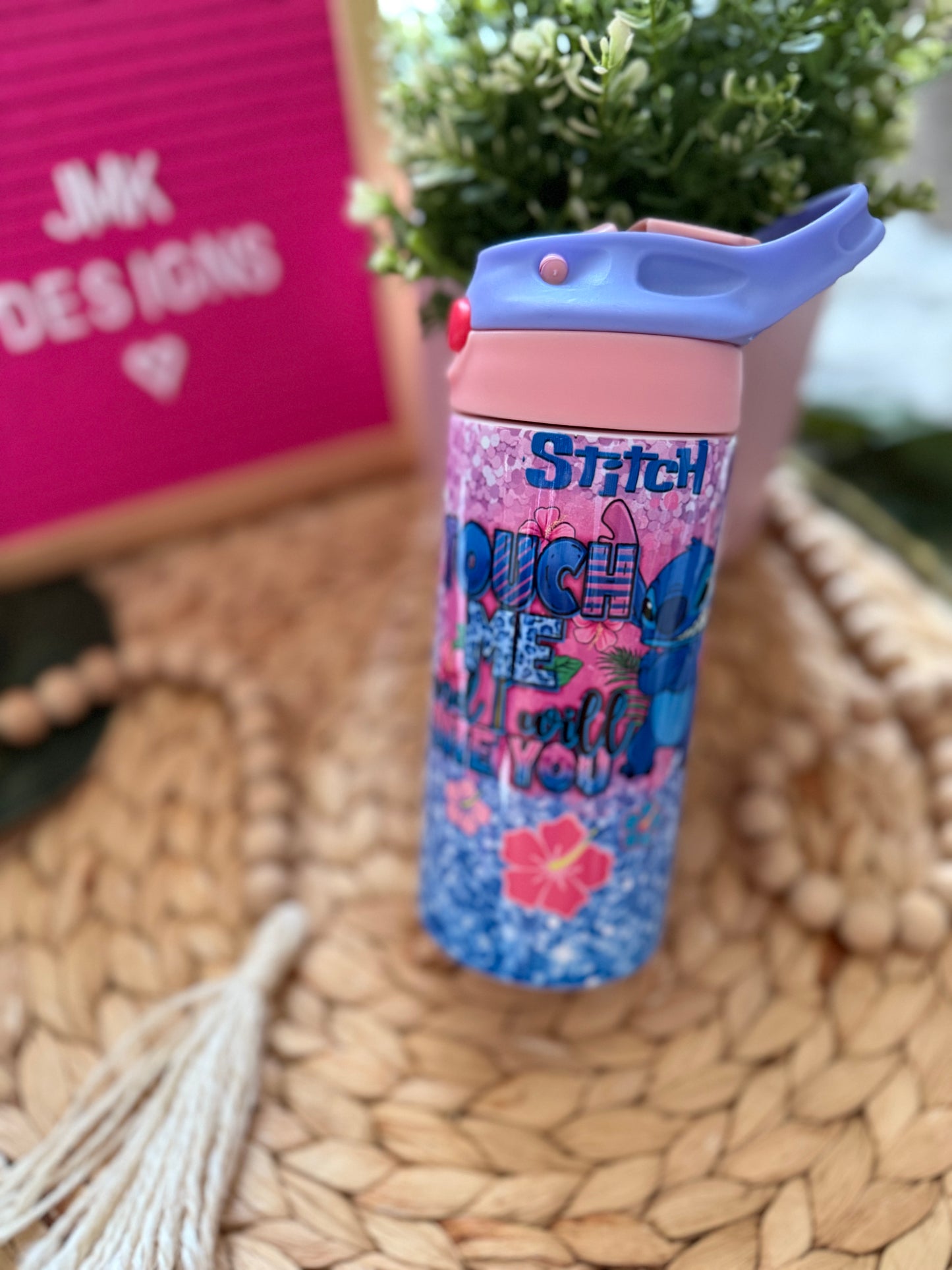 πΈ12oz Blue & Pink Kids Water Bottle with Flip Lid π