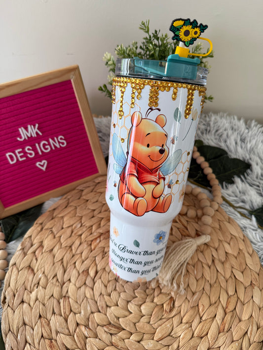 Bee Kind Honey Bear Tumbler – 40oz Bling Cup