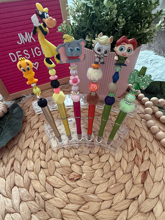 ✨ Custom Character Beaded Pens – Includes Extra Ink Refill ✨