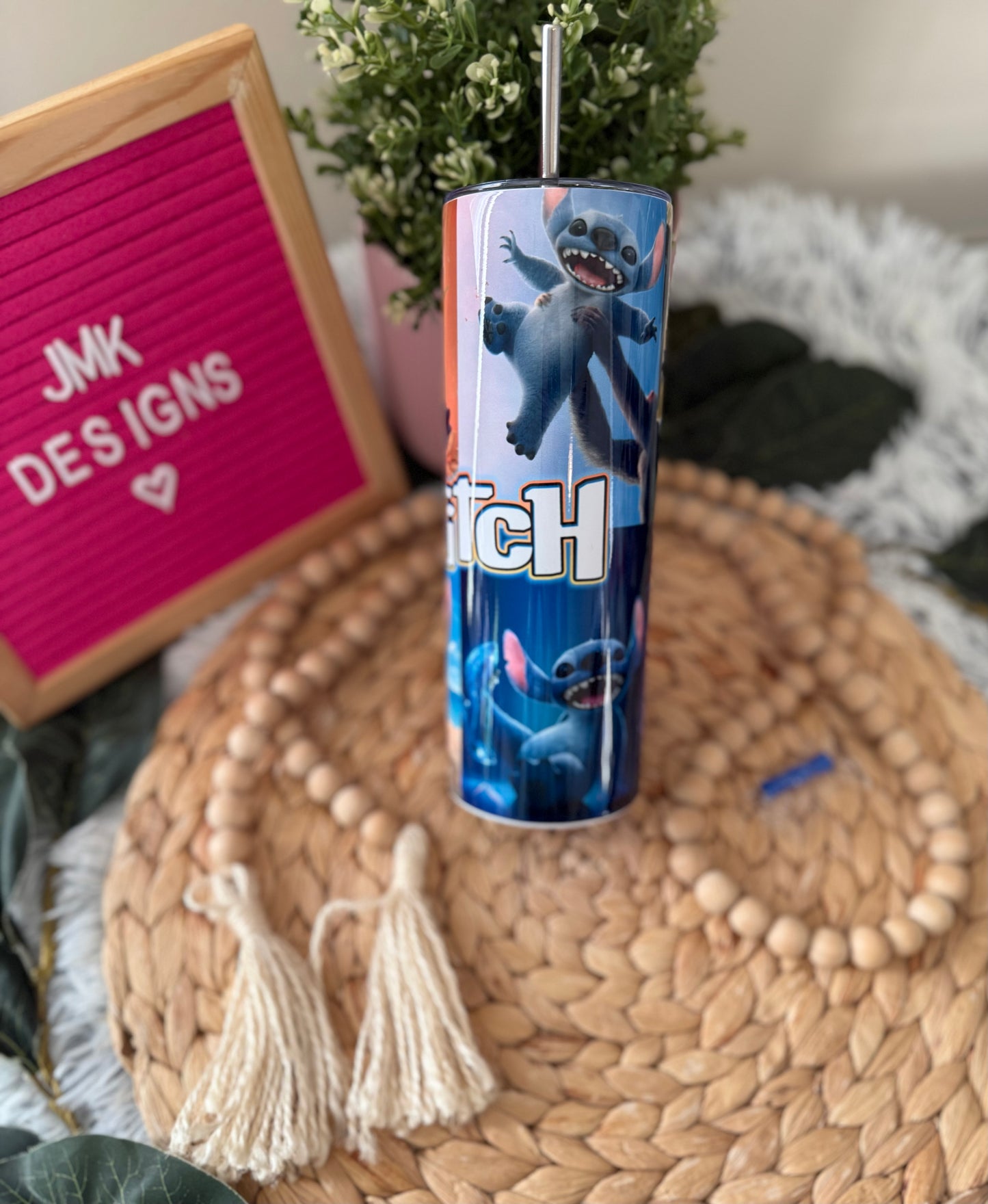 Blue Alien Beach Vibes 20oz Tumbler – Tropical Cutie Edition 💙