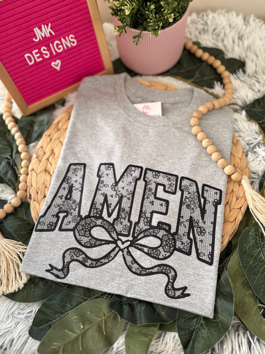 AMEN Floral Lace Graphic Tee 🖤💖