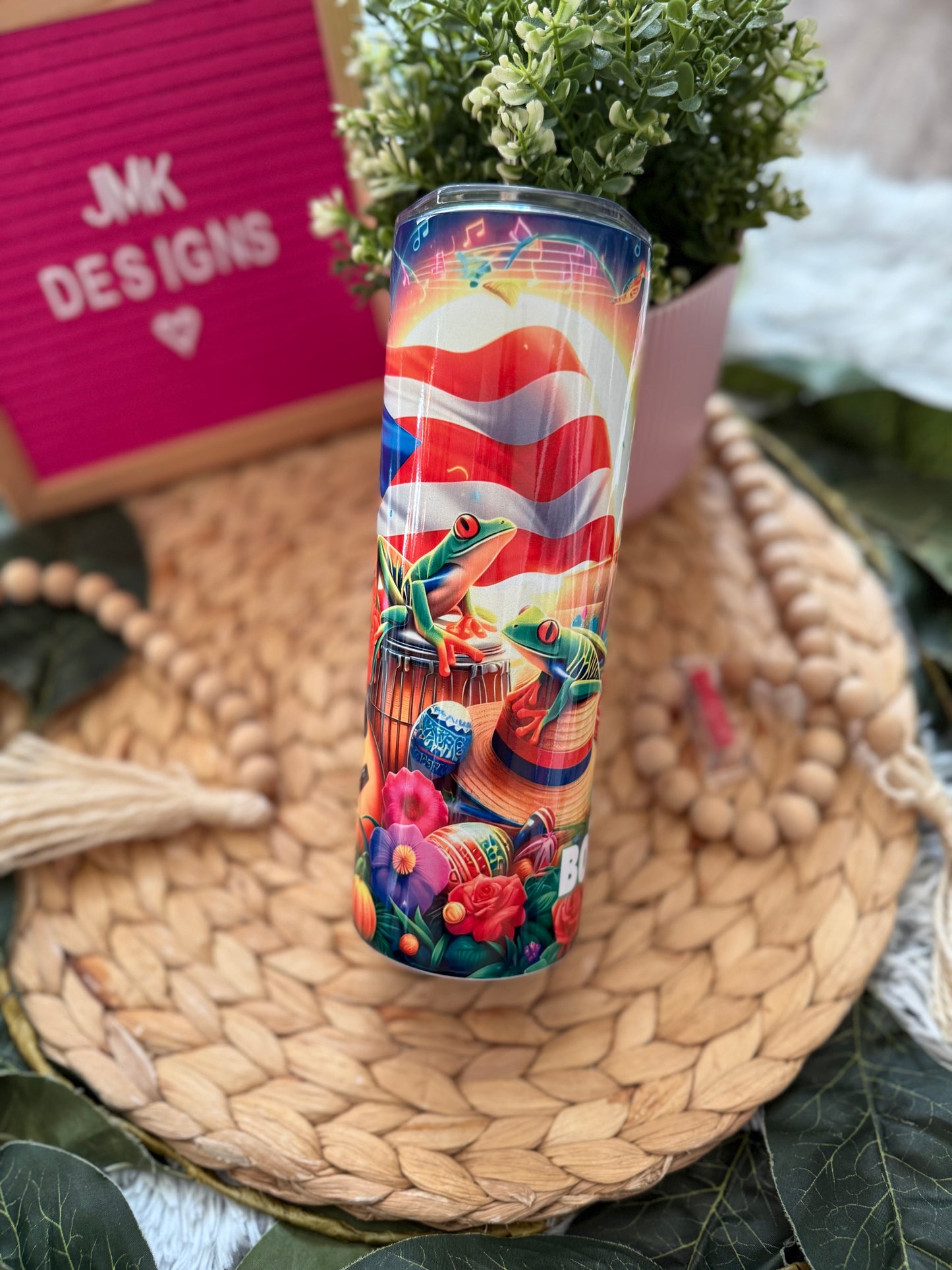 🇵🇷 20oz Puerto Rican Heritage Stainless Steel Tumbler with Metal Straw🇵🇷