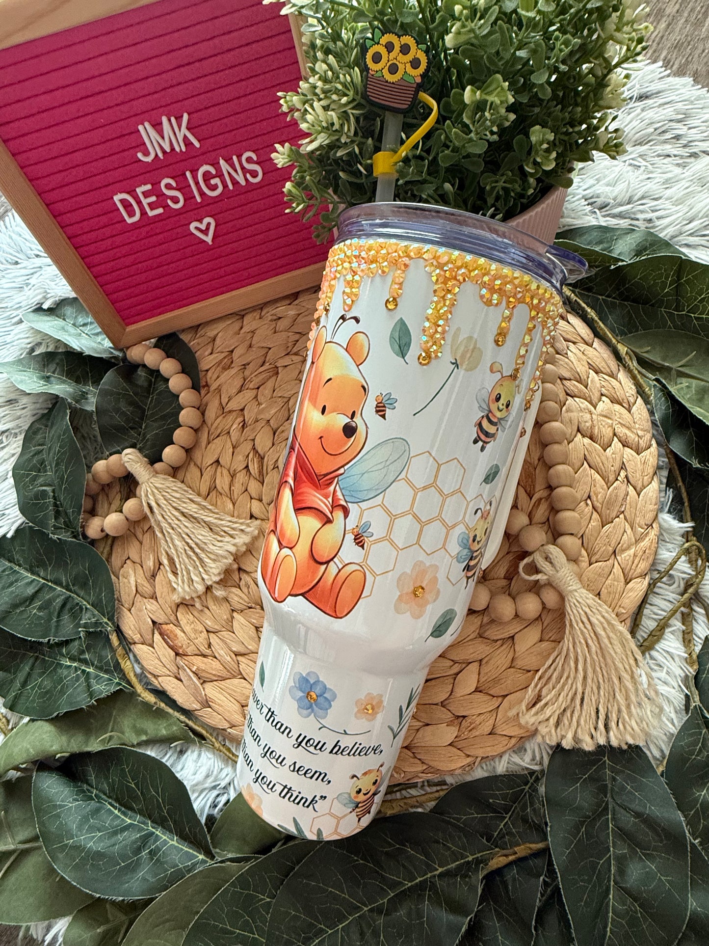 Bee Kind Honey Bear Tumbler – 40oz Bling Cup