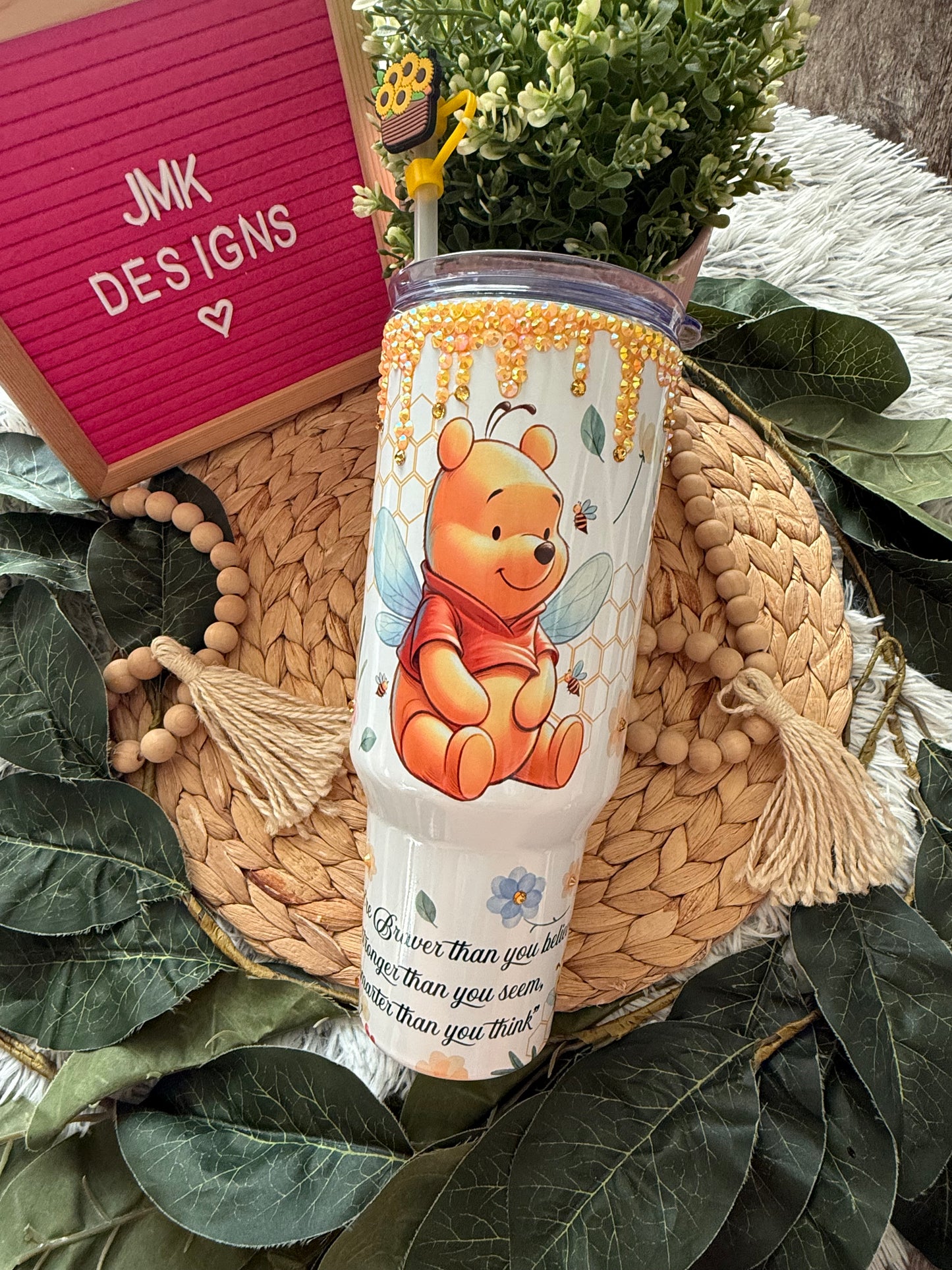 Bee Kind Honey Bear Tumbler – 40oz Bling Cup
