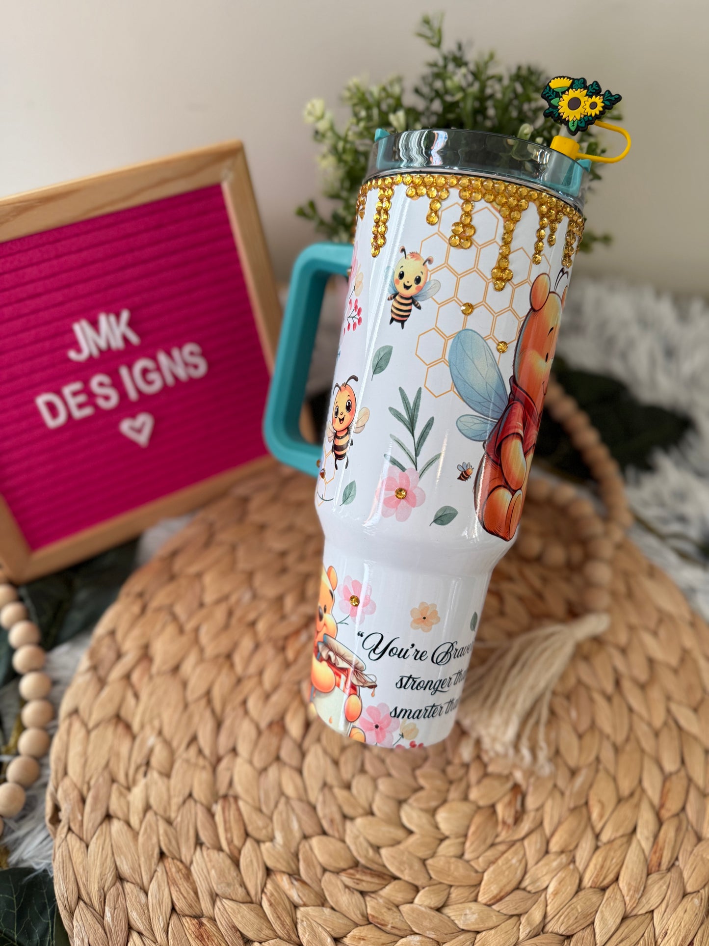 Bee Kind Honey Bear Tumbler – 40oz Bling Cup