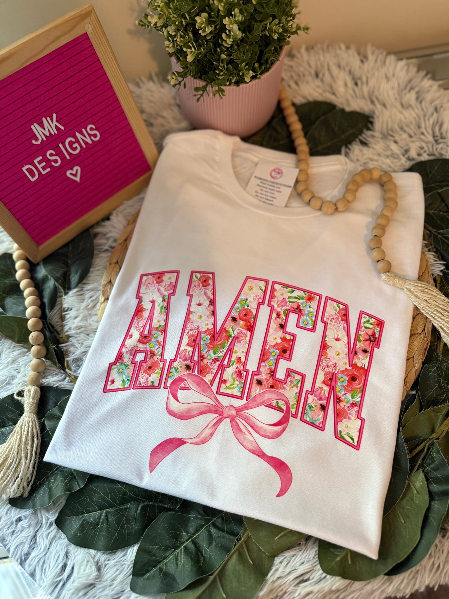 AMEN Floral Lace Graphic Tee 🖤💖