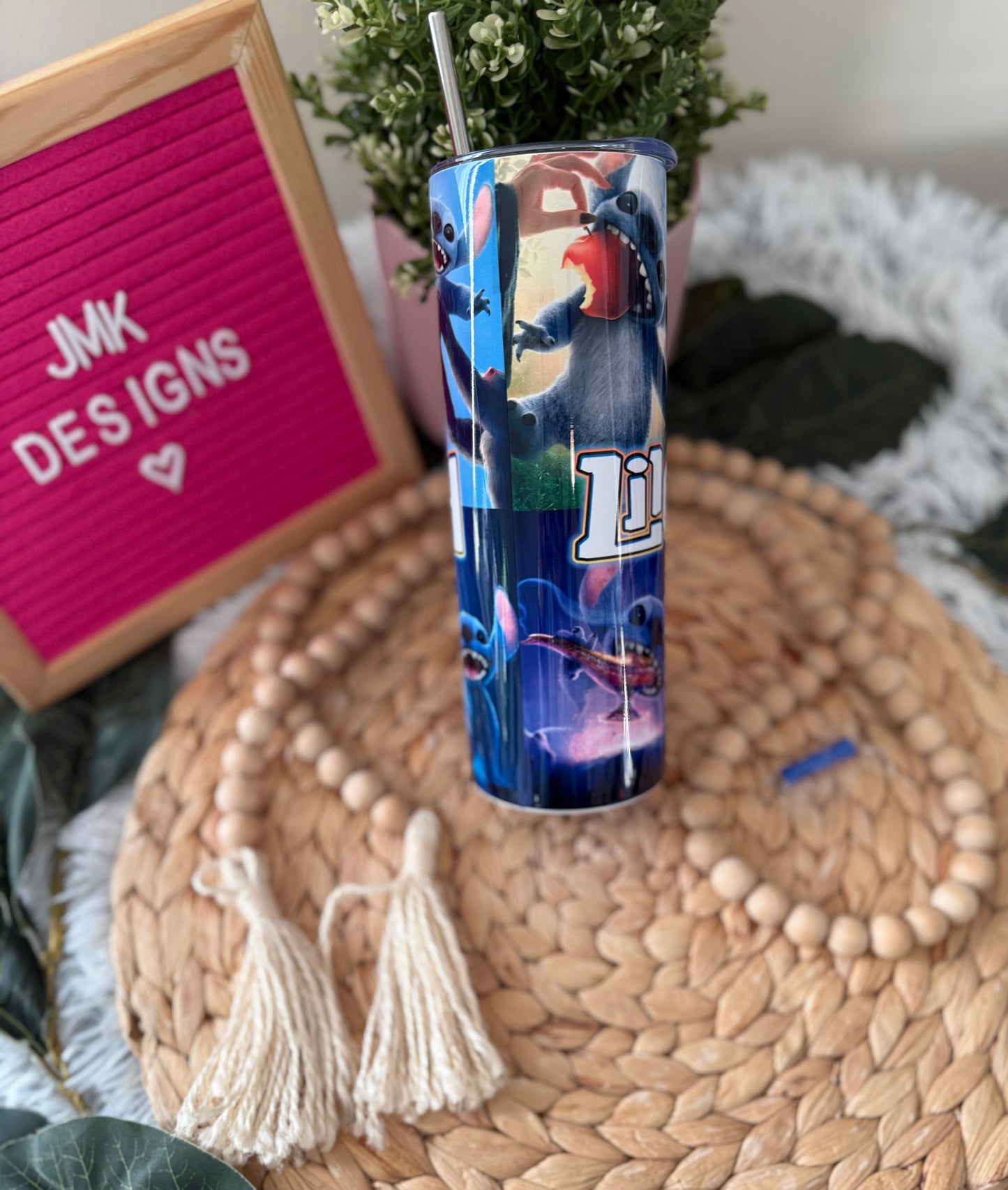 Blue Alien Beach Vibes 20oz Tumbler – Tropical Cutie Edition 💙