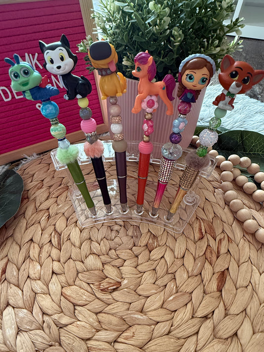 ✨ Custom Character Beaded Pens – Includes Extra Ink Refill ✨