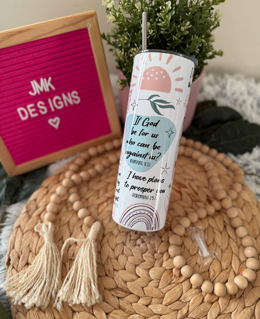 Faith in Bloom 20oz Tumbler – “Jesus is our Lord & Savior” with Butterflies & Floral Design 🙏🏻