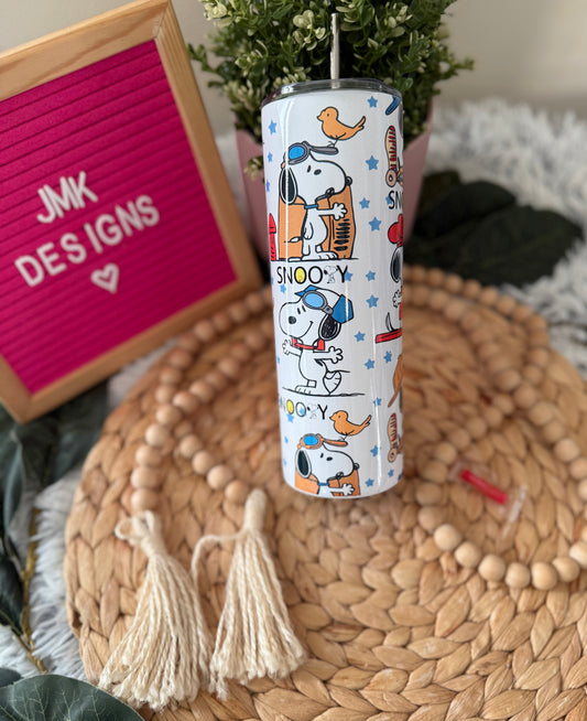 Skater Pup 20oz Tumbler Retro Comic Vibes ❤️