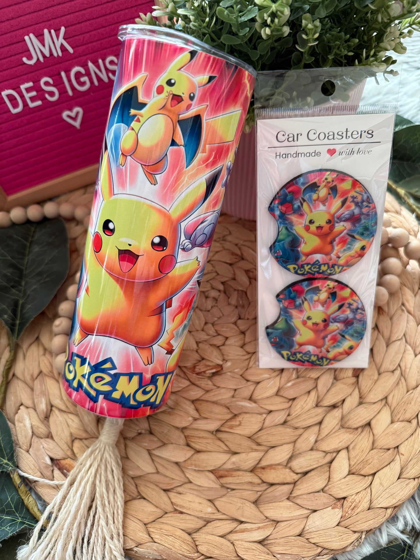 Character Custom Cup & Coaster Gift Bundle – Handmade Tumbler + Matching Coaster